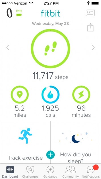 from the home screen of the fitbit smartphone app, users can monitor...