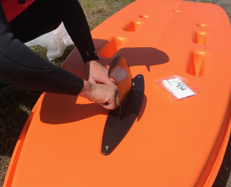 sun dolphin seaquest 10 - the larger fin helps with stability, but it definitely cuts down on...
