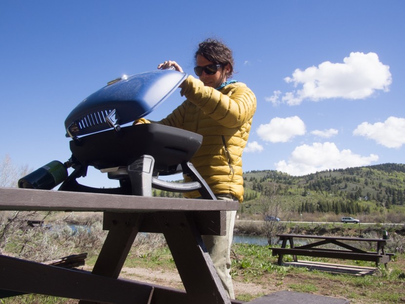 napoleon travelq 285 - the short legs of the napoleon travelq are the right height to make...