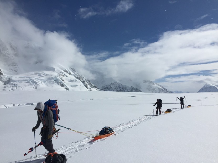 la sportiva spantik - pulling sleds up the kahiltna glacier is tedious at times, but...