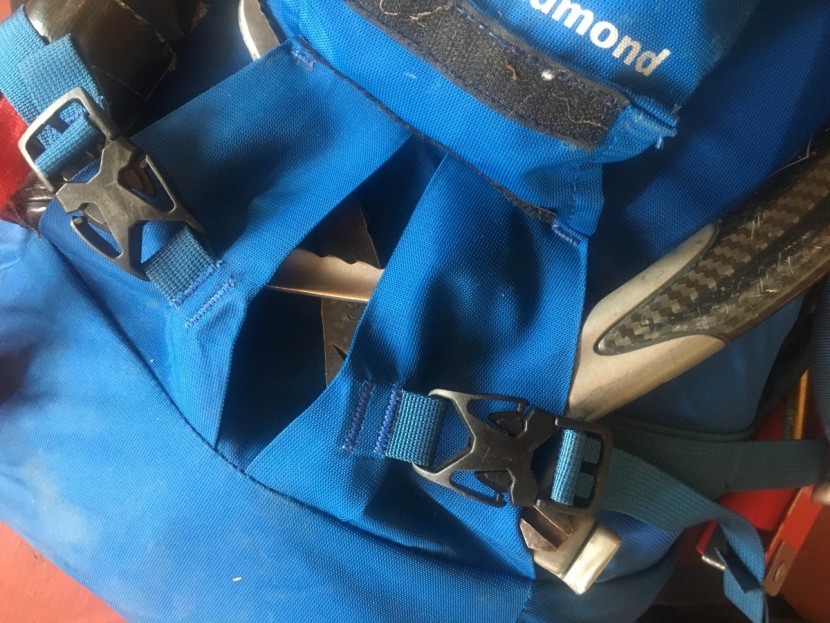 black diamond mission 75 - the ice tool/axe attachments keep the picks tucked in and out of the...