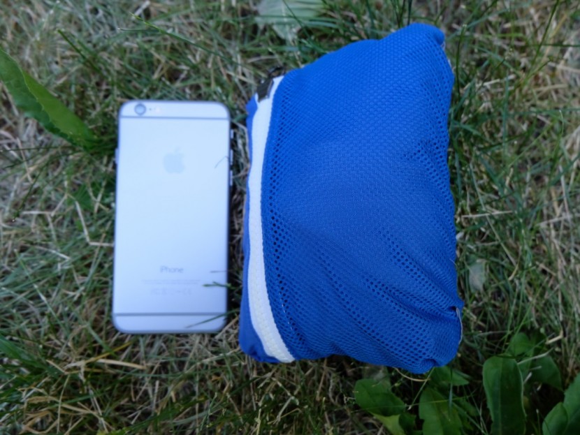 the north face crew run wind anorak - for comparison sake, we crammed the jacket into one of its pockets...