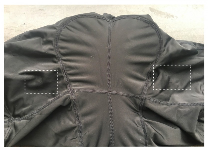 canari pro gel - the pro gel began to show wear along the inner thighs where the...