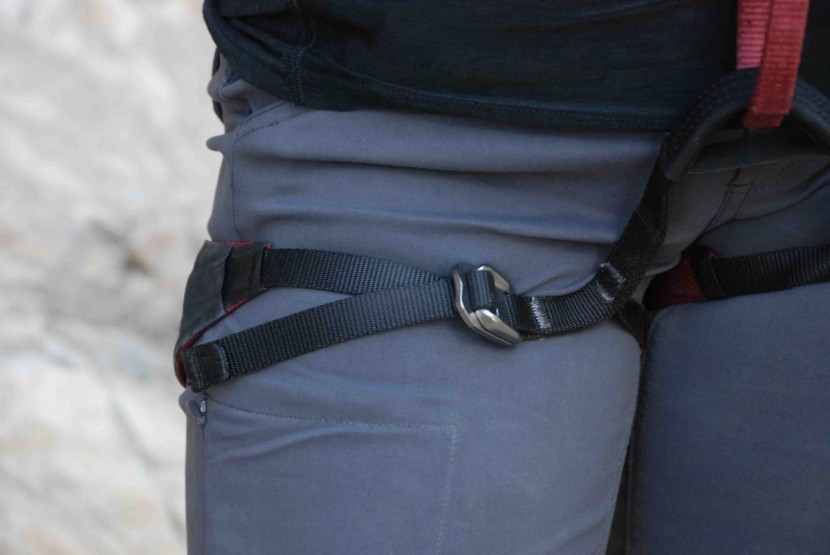 black diamond technician for women - so much webbing, so little padding! adjustable leg loops are nice...