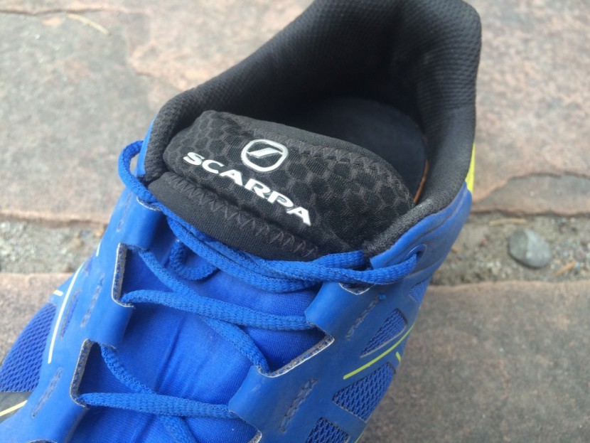 scarpa spin - showing the lace garage on the top of the tongue. while we like...