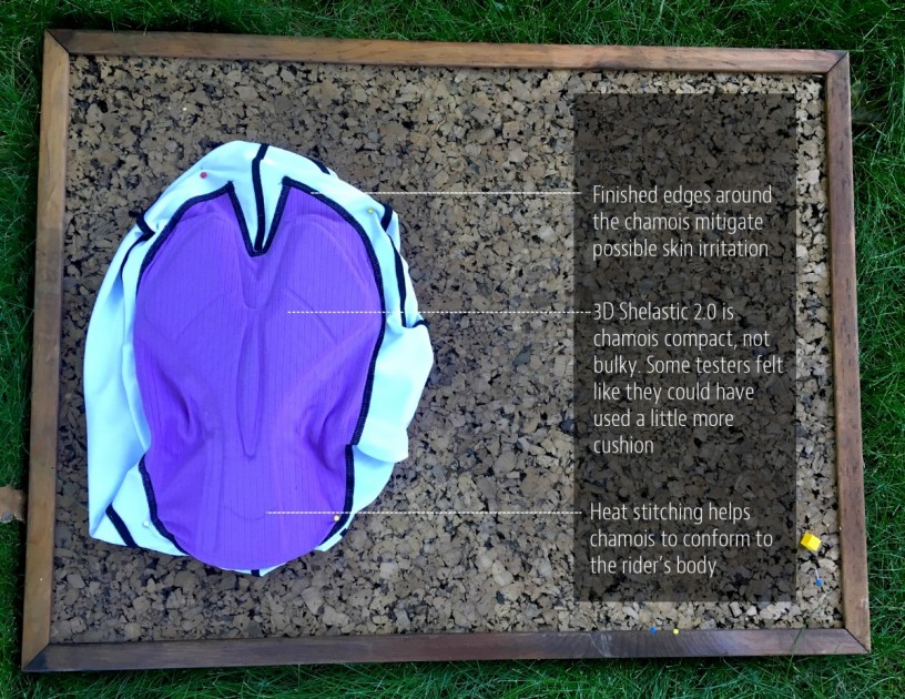 shebeest petunia bib - a look at the shebeest's built-in chamois.