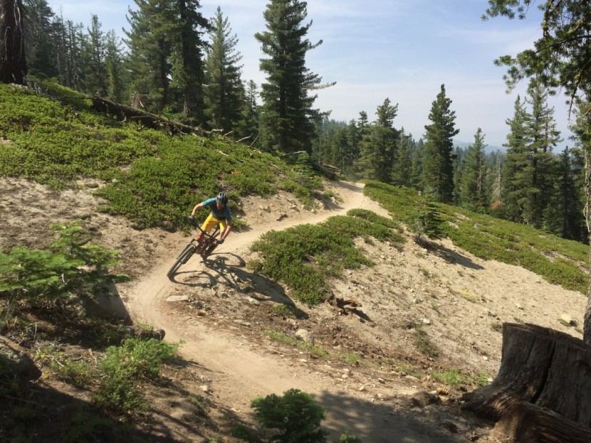 mountain bike tires - testing the cornering traction of tires while out on a trail ride.