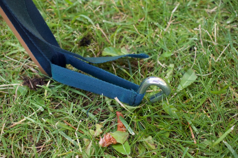 the thick stakes on the kelty model help stabilize the heavy steel...