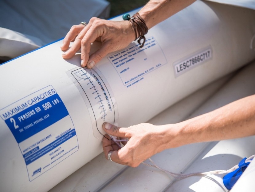 sea eagle 330 - a handy inflation guide makes finding the right hull pressure a...