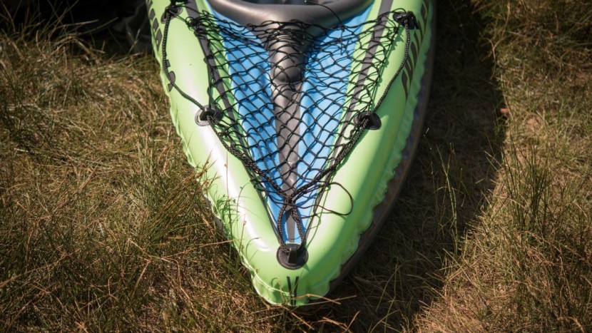 intex challenger k2 - a cargo net on the bow provides some extra storage space.