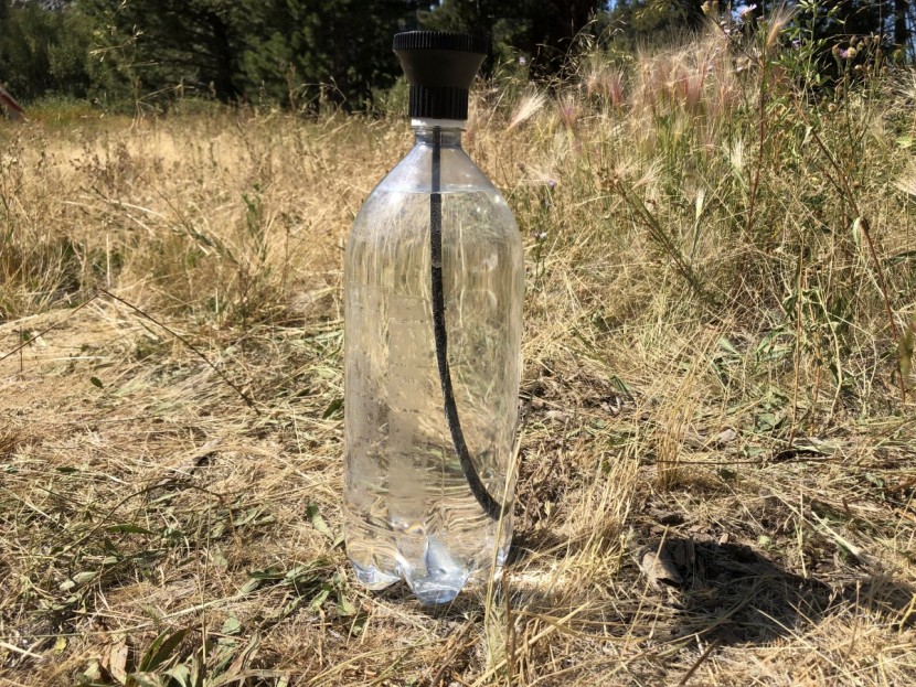 camping shower - the simple shower doesn&#039;t come with a bottle, but fortunately (or...