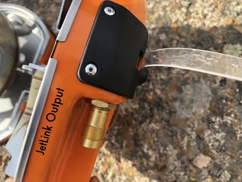 jetboil genesis basecamp - here you can see one of the tabs of the basecamp&#039;s windscreen...