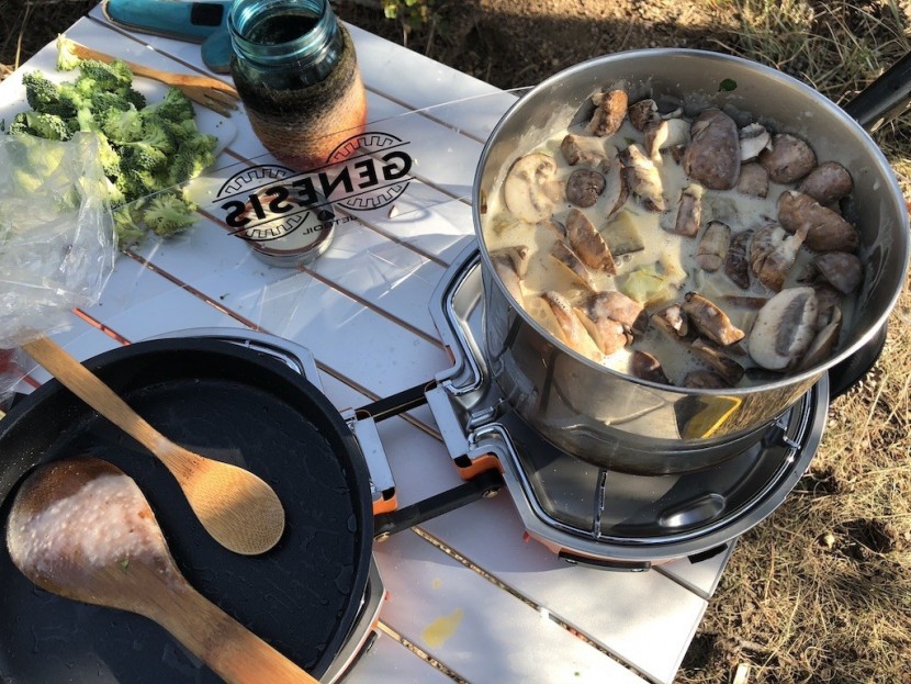 jetboil genesis basecamp - the basecamp helped us make some delicious slow-cooked veggie curry...