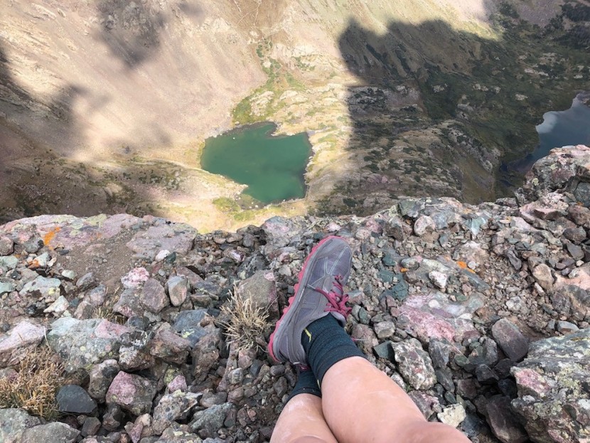 altra lone peak 4.0 for women - a lovely view from way up high. we take a rest after about seven...