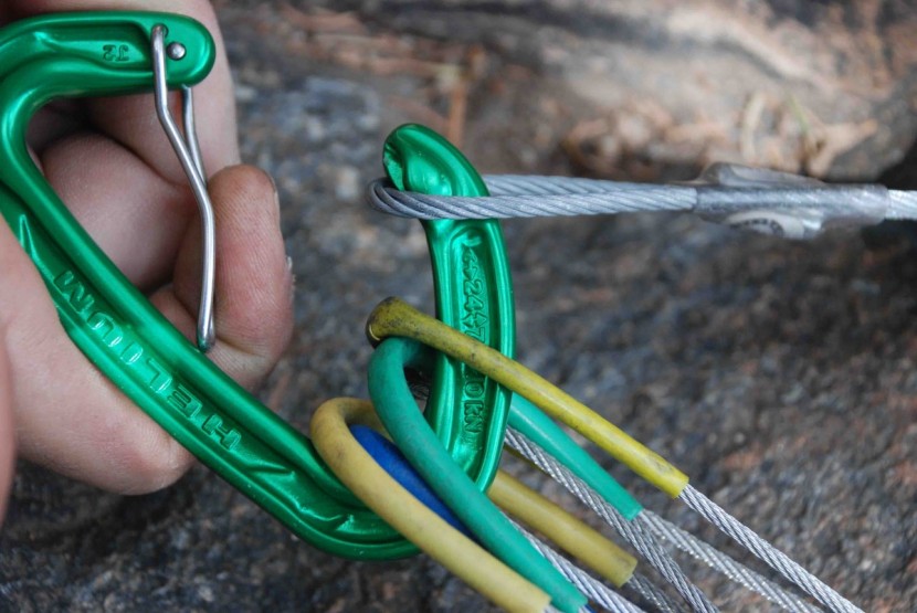 wild country helium carabiner - the notch that the wiregate latches on is not exposed. instead, it...