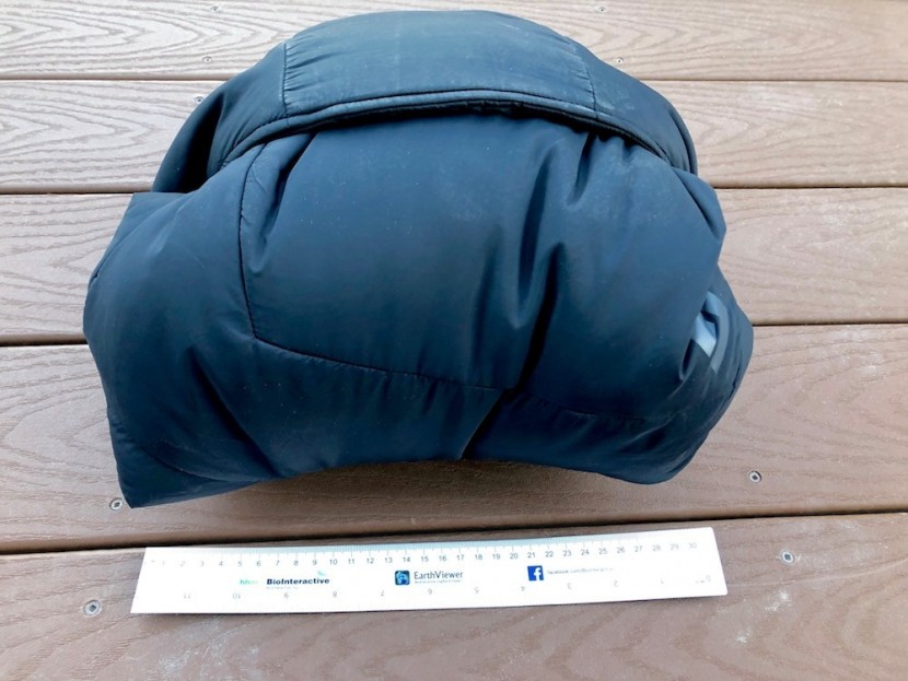 black diamond stance for women - not the most compressible or lightweight, but it still fits nicely...