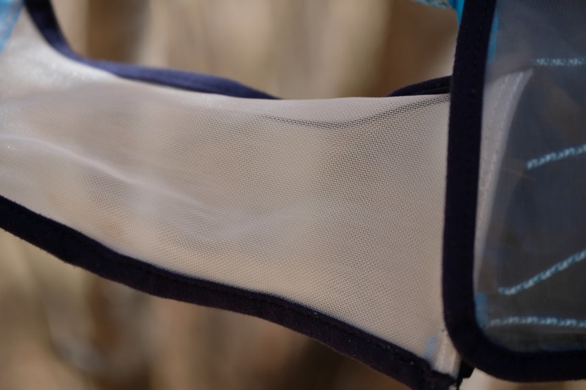 ultimate direction ultra vest 4.0 - a closeup of the micromonofillament. it's completely see-through...