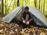 Gearing up for a day on the trails after a good night's sleep.