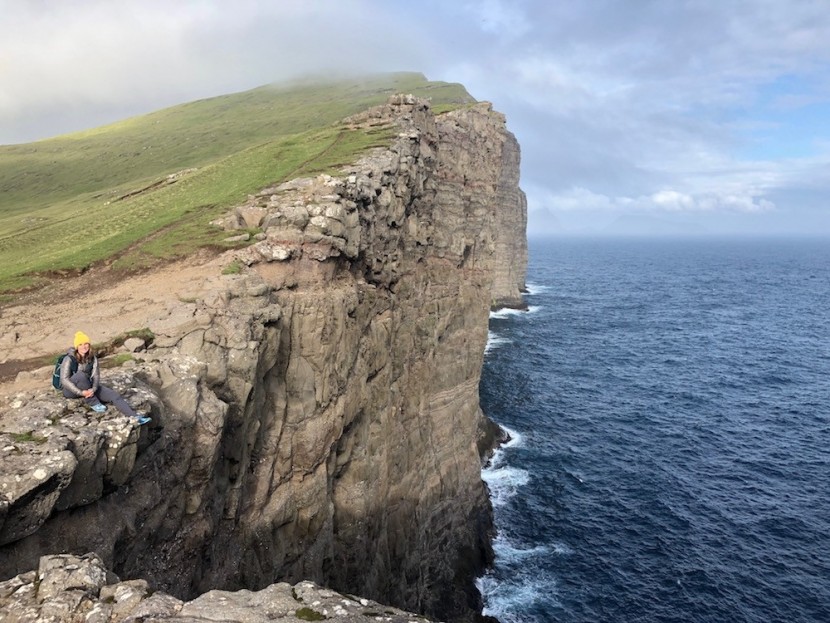 patagonia micro puff hoody for women - hanging out on the towering seacliffs of the remote faroe...