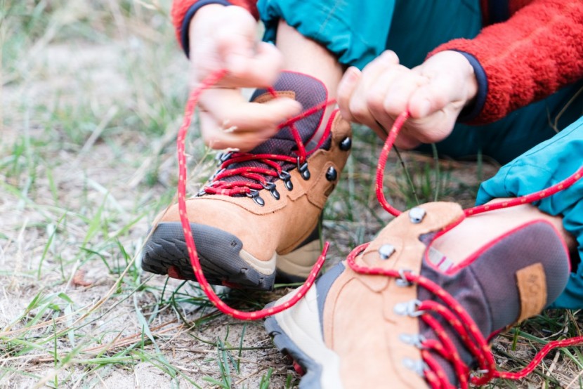 columbia newton ridge plus waterproof amped for women - lacing up the newton ridge&#039;s for a day on the trail.