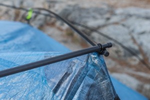 Unlike other tent designs tested, these connect using unique parts...