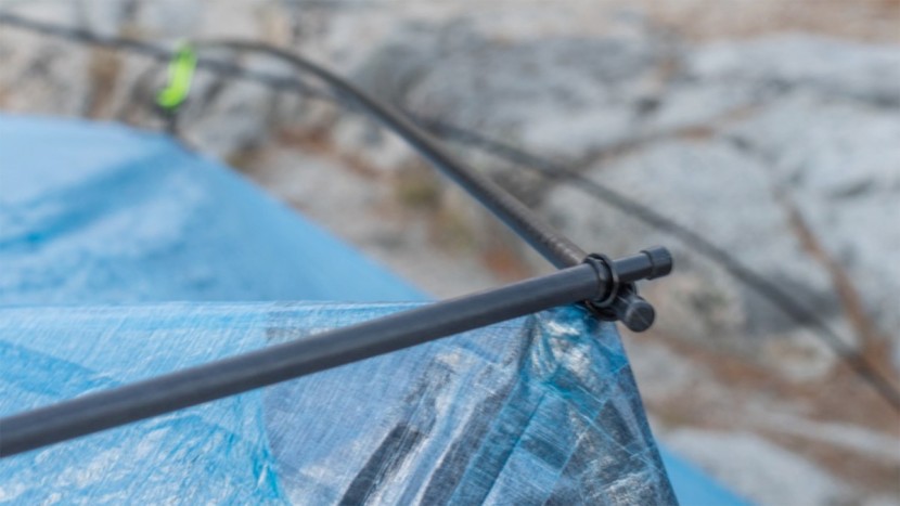 unlike other tent designs tested, these connect using unique parts...