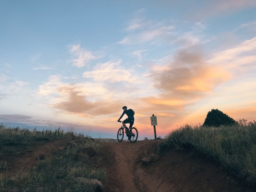 rab merino+ 120 crew - enjoying a beautiful vernal sunset ride in the foothills of the...
