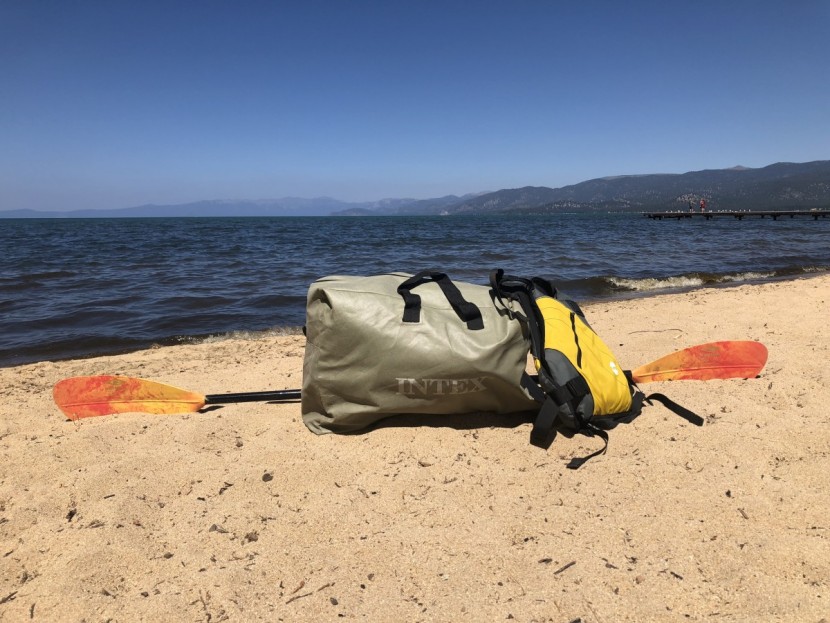 intex challenger k2 - the intex challenger is carried like a duffle bag - a 33 pound...