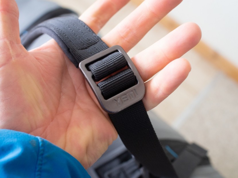 yeti panga 100l - all the hardware on the panga is metal. shown here, the backpack...