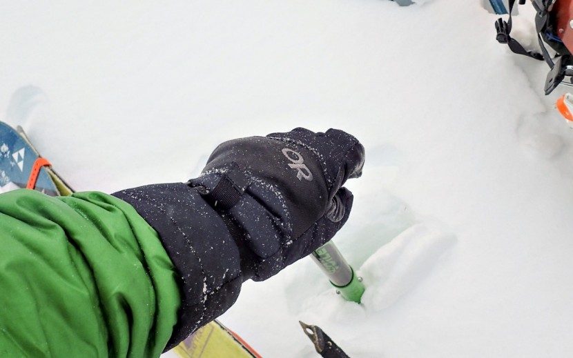 outdoor research highcamp - again, the highcamp feels right at home digging pits and assessing...