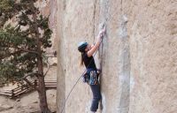 On of our reviewers on the fabled cliffs of Smith Rock, Oregon.