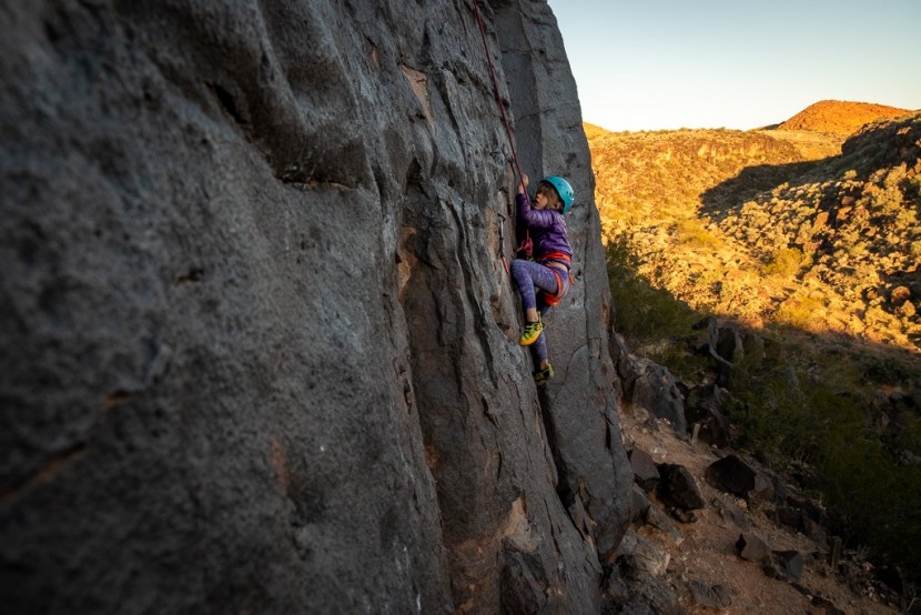 la sportiva stickit - edging on basalt with the stickit.