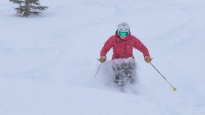 Hilary is a powder piggie. We can't believe she stood still for long...
