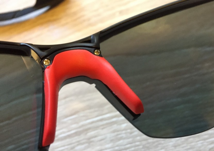 julbo aero - here is the adjustable nose pad on the aero and the darker gray tint...