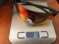 Weighing the glasses for consistency.