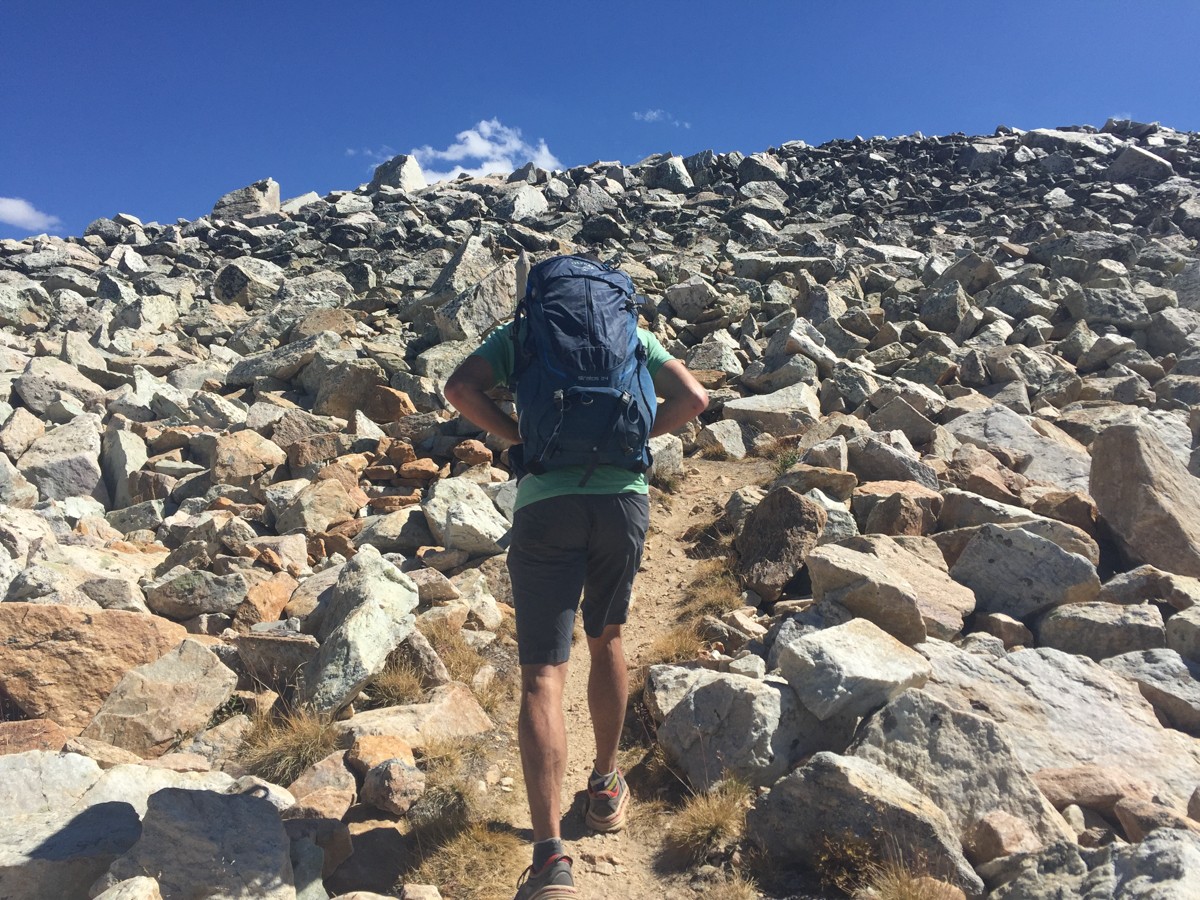 Osprey Stratos 34 Review (Up above the trees on Wyoming's Medicine Bow peak, the Stratos 34 held clothing for gnarly weather, even though it was...)