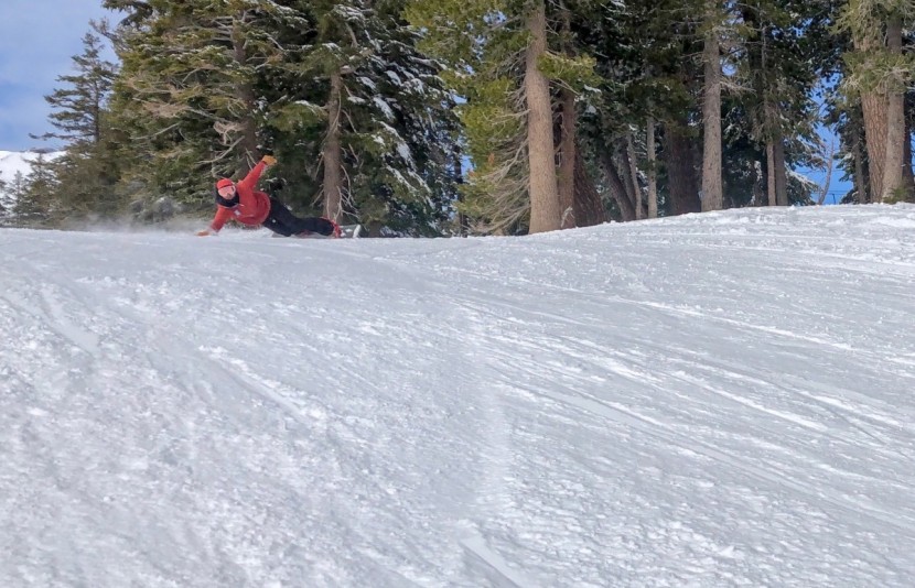 snowboard men - the tester&#039;s heart is taken by the groomers of palisades tahoe.