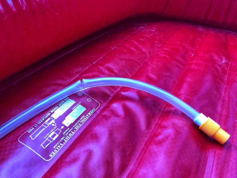 inflatable kayak - when something breaks, like this inflation tube, we fix it and see...