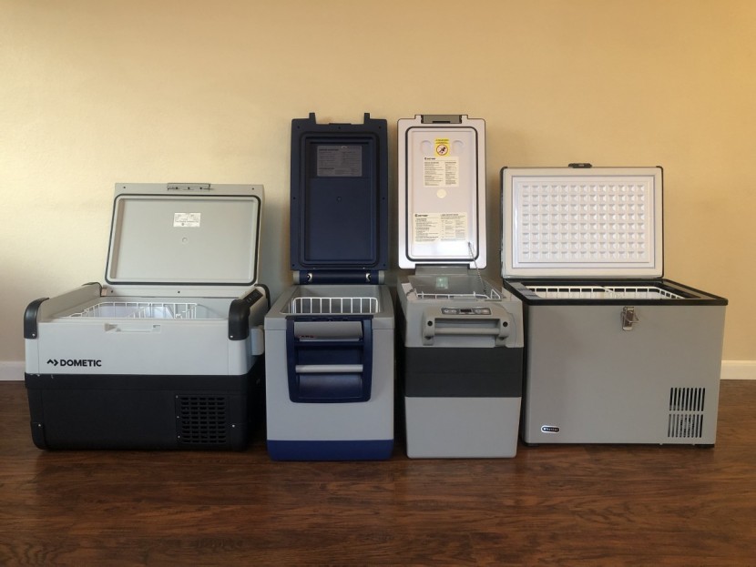 whynter fm-45g - some of the compressor models lined up, from left to right: dometic...