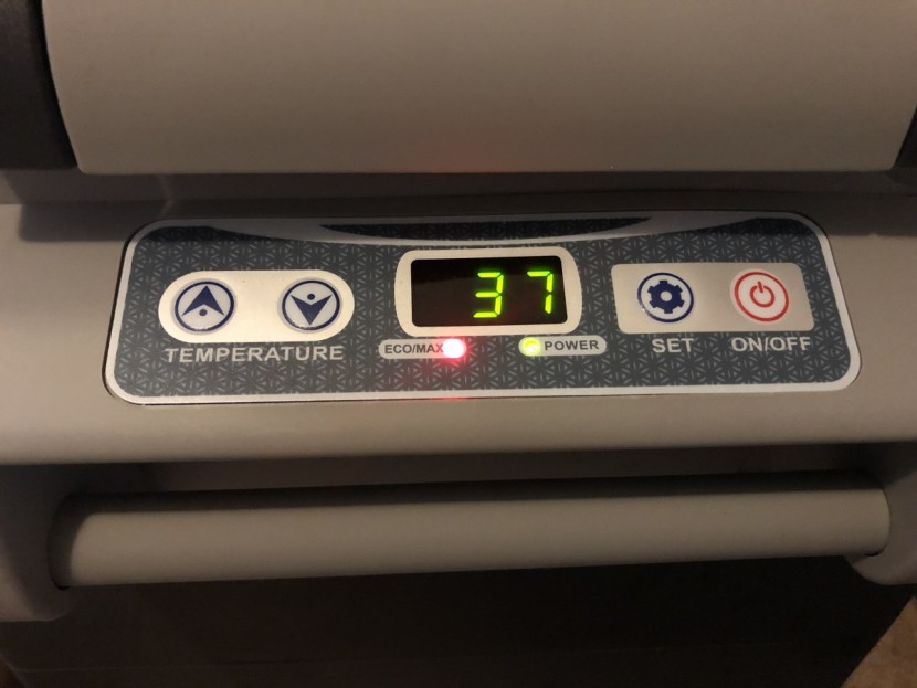 costway 54 - the costway has a simple control panel on the front of the cooler.