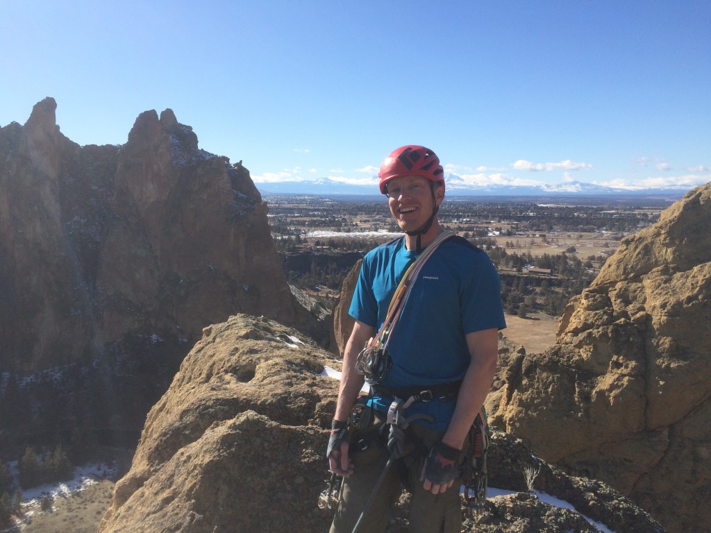 sterling dyneema sling - on top of the morning glory wall at smith rock in mid-february after...