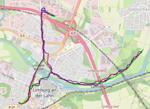 coros pace - the orange line of the coros pace has us on the bridge, not swimming...