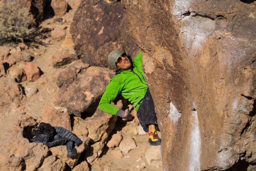 climbing chalk - some climbers chalk up compulsively, even on short boulder problems.