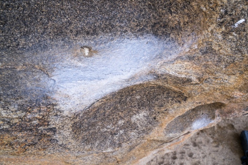 climbing chalk - too much chalk can make holds start to feel slippery, so brush those...