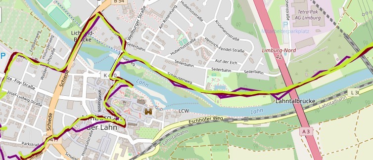 garmin forerunner 235 - this mapped run shows how accurate the recorded tracks are. the red...