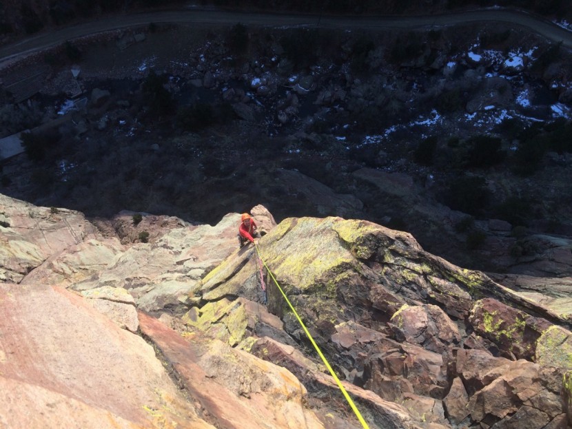 arc&#039;teryx ar-395a - seconding the third pitch of the mega-classic naked edge in eldorado...