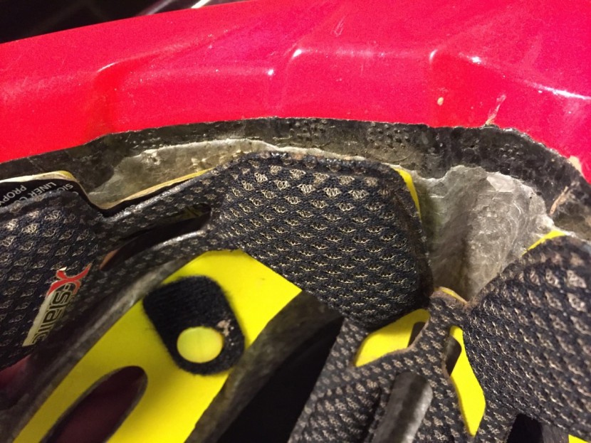 troy lee designs a2 mips - you can see the two different types of foam in the a2. the denser...
