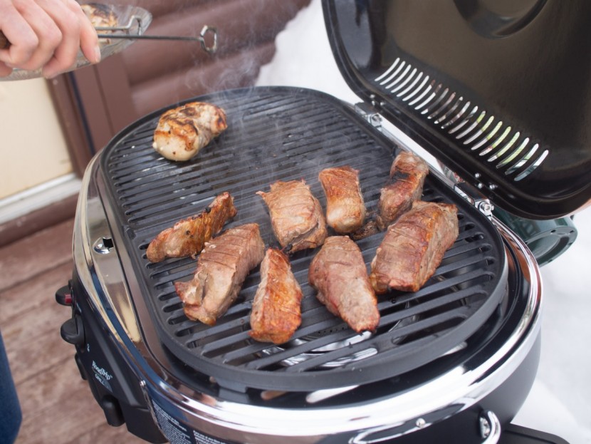 coleman roadtrip lxe - the removable, non-stick grate of the coleman is easy to clean...