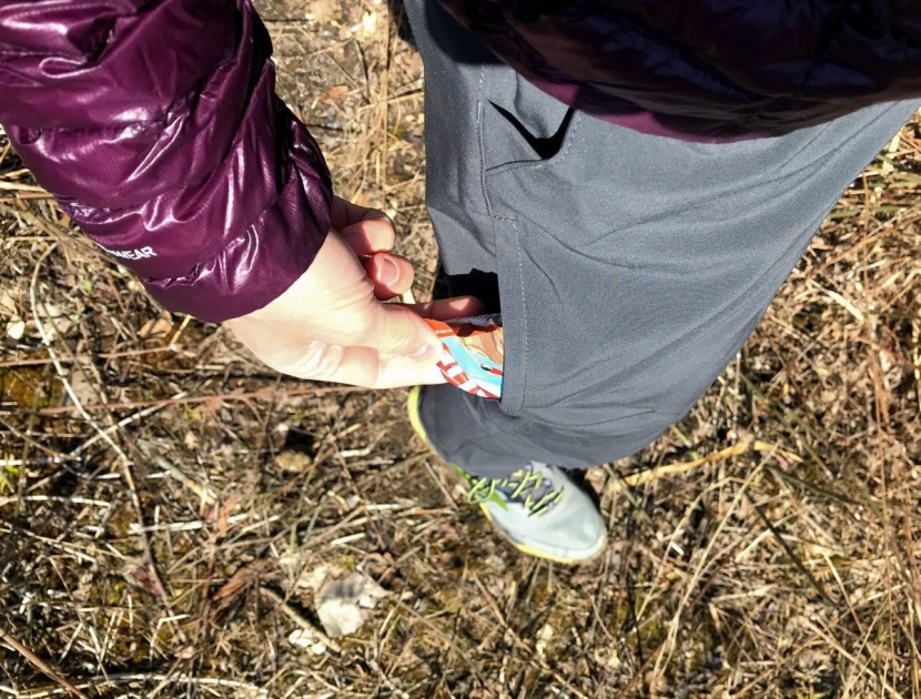 the north face paramount active - the side zip pocket is adequate to stash a quick snack.