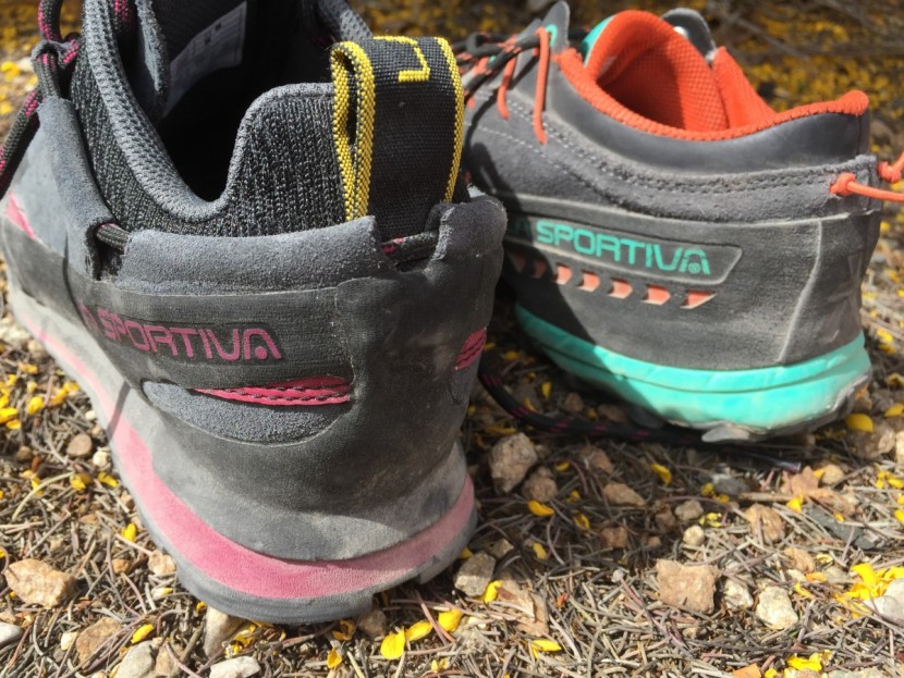 la sportiva boulder x for women - comparing heels on the la sportiva boulder x (left) and tx4 (right)...